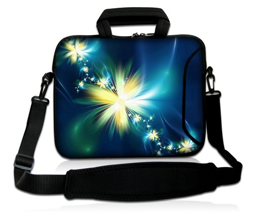 Luxburg® Design Laptoptasche Notebooktasche Sleeve mit Schultergurt und Fach für 17,3 Zoll, Motiv: Lichtblume