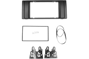 1SOURCETEK 2 Din Car Stereo Radio Fascia Panel Plate Dash Mount Kit Audio GPS DVD Adapter Frame Fascia Replacement Compatible with BMW 5 Series E53 E39 1995-2003,radio faceplate,Fascia Installation
