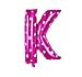 Produktbild RepairMedia-Shop RM XL Buchstabe Pink Helium Gas Ballon Folienballon Aluminium Luftballon A - Z Letter Girl Rosa Pink mit Muster 41cm RM (K)