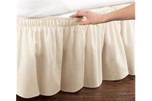 XITOIO Mantovana giroletto elastica in morbida microfibra, con volant, 38 cm, senza superficie del letto, compatibile con letti singoli, matrimoniali/king size (colore: beige, 200 x 200+38 cm)