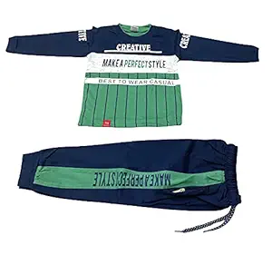 Febro Soft Cotton Long Sleeves Printed hoseiry t-Shirt Jeans (Stretchable),Cotton Pants(Trouser) for Your Little Ones from New Born to 14-15 Years (5702 Green, 18 Months-24 Months)