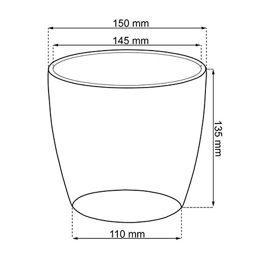 Terra 1401384100 Coubi Kunststoff Übertopf 15 cm, beige - 4