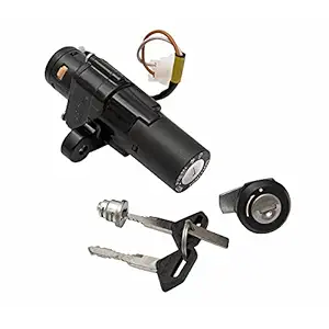 Deutsche Ignition Lock Painted Finish Compatible With Bajaj XCD-125 / XCD-135 DTS-I / Discover 100 / Discover 125T / Discover 125 DTS-i / Discover 135 DTS-i (Set of 3) Consisting of Ignition Cum Steering Lock, Petrol Tank Lid Lock & Tool Box Lock