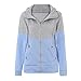 Produktbild Yvelands Damen Sweatshirt Mantel Plus Größe Reißverschluss mit Kapuze lose Farbe passende Tasche Pullover