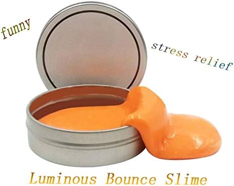 Luminous Slime,Onezi Bouncy Rubber DIY Stress Relief Toy Scented Putty Tub Fluffy Floam (Orange)