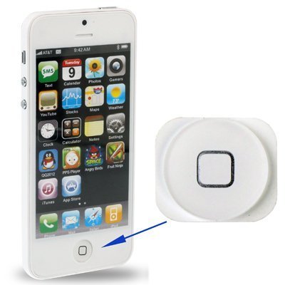MMOBIEL Home Button for iPhone 5 (White) Homebutton with Flex Cable Metal Bracket Pre installed incl. 2 x Screwdriver Complete Kit
