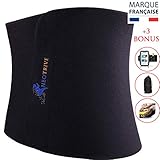 Neotrive Ceinture Sudation Femme Homme Gaine de Sudation Minceur Néoprène Ceinture Abdominale Sport Fitness Sauna Perte de Poids Noir