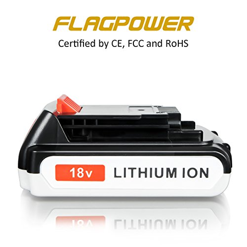 FLAGPOWER 18V 2000mAh Werkzeug Akku für BLACK & DECKER LBXR20 BL2018-XJ GKC1825L GTC1850L20 STC1820 Li-ion Batterie 2.0Ah Accu (2 Stück) - 2