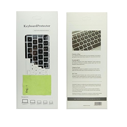 i-Buy Silicone Keyboard Cover Film for Macbook Pro 13 with Touch Bar(2016.10 release Model:A1706)+ Touchpad Protector[EU Layout]- Black - 5
