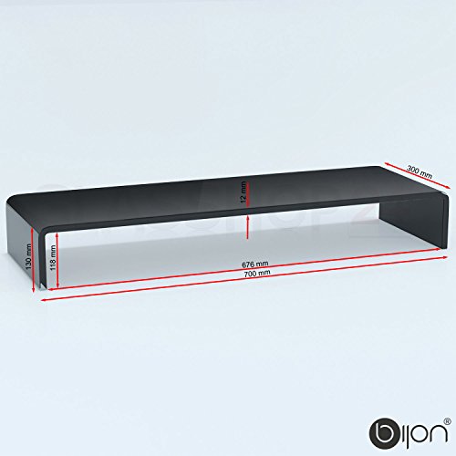 bijon® TV-Glasaufsatz Monitor Erhöhung (B/T/H) 700x300x130mm – schwarz - 5