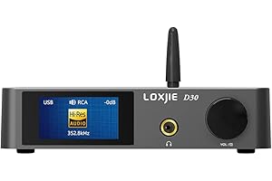 LOXJIE D30 Audio DAC i wzmacniacz słuchawkowy ES9068AS Chip XMOS PCM 32bit/768kHz MQA DSD512 Bluetooth 5.0 APT-X JAS Certyfikat Hi-Res, z pilotem