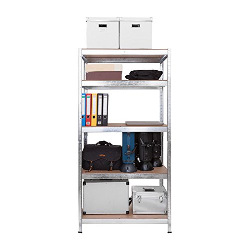 Lagerregal verzinkt belastbar bis 875 kg – Maße: 180 x 75 x 45 cm Regal Steckregal Kellerregal Werkstattregal Schwerlastregal - 8