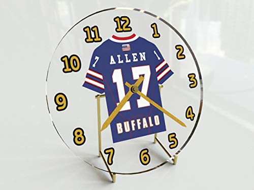 MyShirt123 NFL Football américain Jersey Horloge de Bureau - AFC East - Personnalisation Offerte.