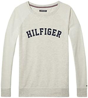 TOMMY HILFIGER SWEATSHIRT WOMEN IVORY HEATHER (X-LARGE)