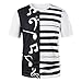 Produktbild Yanhoo 2018 Männer und Frauen Paar Modelle Klavier Ton Charakter Muster Druck Kurzarm T-Shirt Tops Bluse Sport Oberteile Sommerbluse Streetwear (L, Weiß)