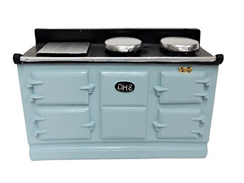 Melody Jane Maison de Poupées 4 Four Clair Bleu Aga Poêle Miniature Meuble Cuisine