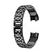 Produktbild Fcostume Uhrenarmbänder Armband Edelstahl Diamant Ersatz für Fitbit Charge 3 (Schwarz)