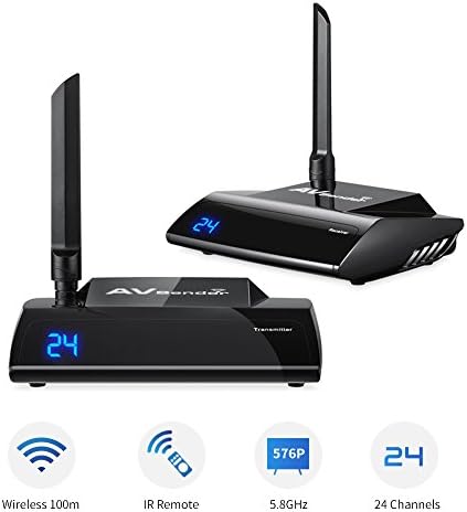 SainSonic PAT-580 Upgrade Version 5.8GHz 24 Channel HDMI TV Wireless SD Audio Video Transmitter and Receiver, IR Remote Control AV Sender, Support DVD / DVR / IPTV / CCTV Camera / TV / PS4/ Xbox one