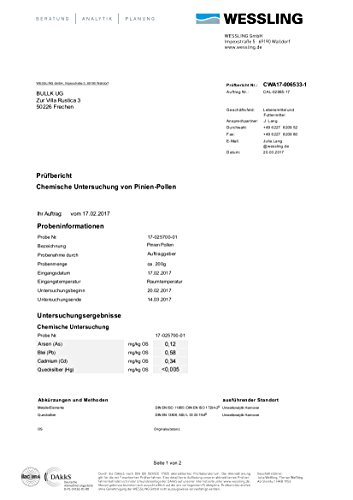 Pine Pollen (Pinien Pollen) – 100g | Wildsammlung | Über 99% Zellwand gebrochen | Laborgeprüfte Qualität | 100% natürlich - 2