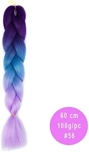 KPHY-5Pc Dirty Braid Wigs Hair 60Cm Color Chemical Fiber Braids Men And Women Double Color Gradient Braided Rope,N