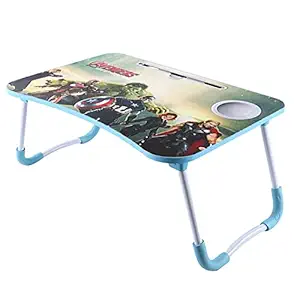 A TO Z MART Avengers Printed Multipurpose Foldable Table with Tablet Slot | Table for Online Study