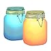Produktbild Monsterzeug Leuchtendes Glas mit Sonnenkollektor, Solarkollektor im Leuchtglas, Licht Solarenergie, Sonne im Glas, Sun Jar Stimmungslampe, Mood Light, Dämmerungssensor, Gelb und Blau