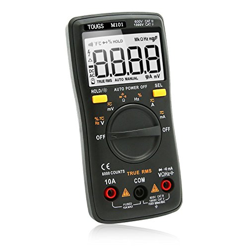 TOUGS M101 True-RMS Digital Multimeter Autorange 6000 Counts Elektrischer Tragbar Multi Tester mit LCD Hintergrundbeleuchtung