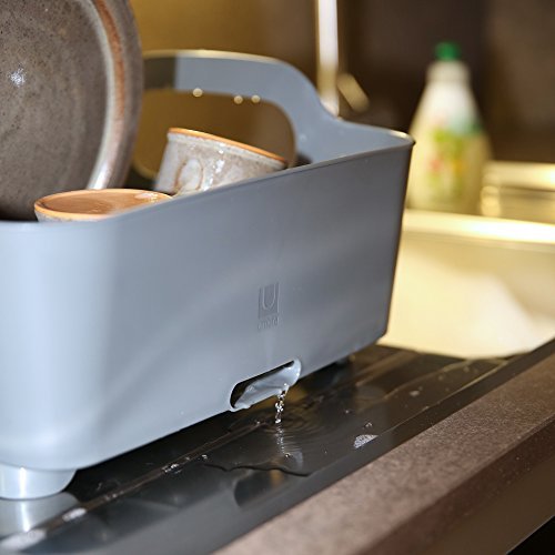 Umbra 330590-149 Tub Dish Rack, Geschirrabtropfkorb aus Kunststoff, Grau - 7