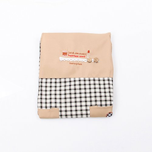 VECELO Kariete Küchenschürze Grillschürze mit Tasche aus Weste Hochwertig Baumwolle - 4