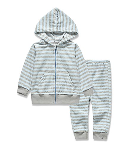 Oissie Baby Boys Zebra Hoody with Sweatpants 12M LightBlueG