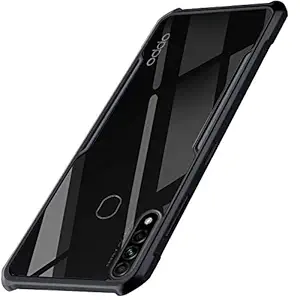 TheGiftKart Shockproof Crystal Clear Oppo A31 Back Cover Case | 360 Degree Protection | Protective Design | Transparent Back Cover Case for Oppo A31 (Black Bumper)