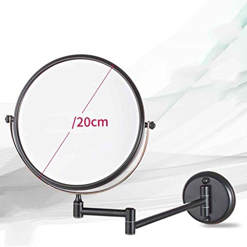 Bathroom Mirrors Hotel Bathroom Wall Folding Collapsible Telescopic Mirror Double-sided Magnifying Mirror 8 Inch 20cm Xuan - worth having (Color : Black)