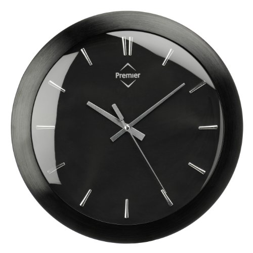 Premier Housewares Küchenuhr Aluminium, Schwarz