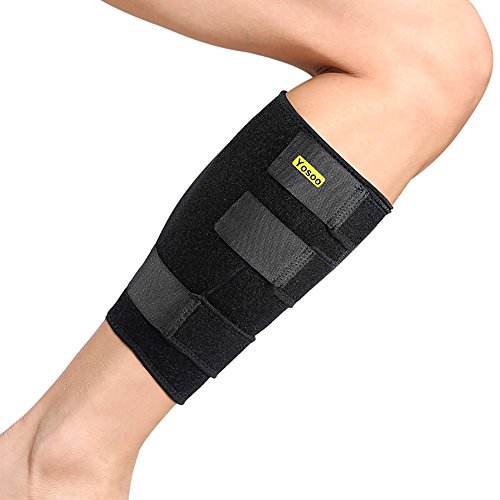 Yosoo - Protección ajustable de neopreno para gemelo, unisex, para dolores musculares y tensiones, color negro