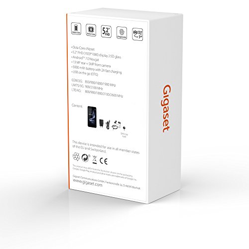 Gigaset GS270 Plus Smartphone (13,3 cm, 5.2 pollici, 16GB, 2GB RAM, 13 MP Fotocamera, Android 7.0) Grigio