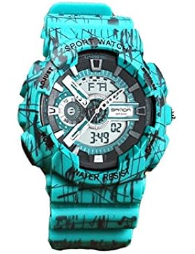 Sportuhr,Multi-funktions-digitale led elektronische armbanduhr wasserdicht leuchtende mode casual teenager-jungenuhr-C