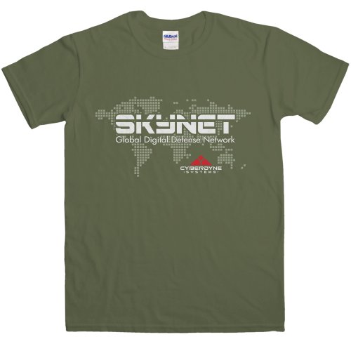 Hombre Inspired By Terminator - Skynet Camiseta - Olive - Large