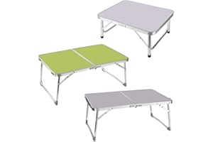 Qimu Small Folding Table Lightweight Aluminium Folding Camping/Picnic/Travel Table, Laptop Bed Table,Portable Table for indoor/Outdoor Use(Green,60cm)