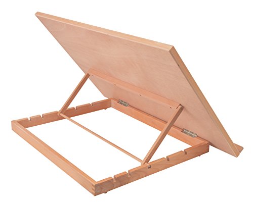 Artina® Zeichenbrett Montpellier 75cm x 46cm Staffelei als hochwertige Tischstaffelei aus Ulmen-Holz mit 90° Neigung - 3