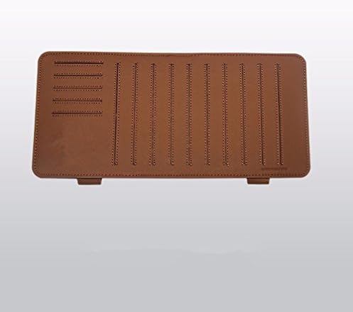 DHJUST Dvd Wallet Car Sun Visor Multi-Function Cd Clip Cd Holder,Shade Card Package Cd Folder Mocha Brown