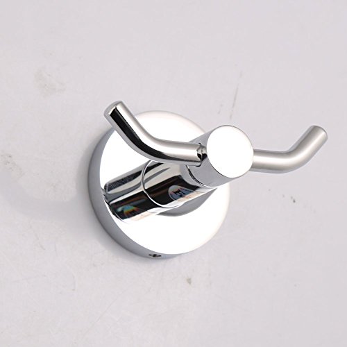 Fuloon Edelstahl Haken Mantel und Hut Haken 9*5.5*6cm Kleine Verchromt Haken Wandmontiert Hanger Hook (1-Stück, Silber) - 5