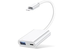 THECOOPIDEA Adaptateur USB iPhone,Lightning vers USB pour Caméra OTG vec Port de Charge,Compatible avec iPhone 14 Series/13 Series/12 Series/11 Series Lecteur de Carte,Clavier,Souris,clé USB et contrôleur de Jeu