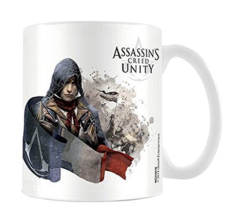 Preisvergleich Produktbild Empireposter - Assassins Creed - Unity – Tricolor - Größe (cm), ca. Ø8,5 H9,5 - Lizenz Tassen Assassins Creed Unity - Keramik Tasse, weiß, bedruckt, Fassungsvermögen 320 ml, offiziell lizenziert, spülmaschinen- und mikrowellenfest