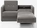 Produktbild Schlafsofa Merina Grau Blau Weiß Mikrofaser Stoff Sofa Couch Schlafcouch mit Federkern Bettfunktion (Grau)