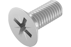 SECCARO Viti a testa svasata M3 x 6 mm, in acciaio inox V2A VA A2, DIN 965, Phillips PZ, filettatura completa, 20 pezzi