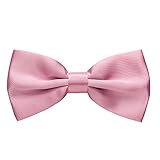  Rusty Bob - Fliege Herren in 35 Farben - Schleife gebunden und verstellbar (12cm x 6,5cm) - für die Hochzeit, die Konfirmation, zum Anzug oder Smoking (Pastelrosa)