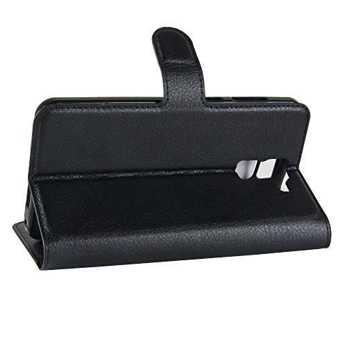 OFU   Para Homtom HT37 Funda Dual Layer PU And TPU Hybrid Card Carry Pocket Wallet Slot Cartera Cuero Funda de Piel Wallet Case para Homtom HT37 Carcasa Flip Case Cover con Funci  n Soporte negro 