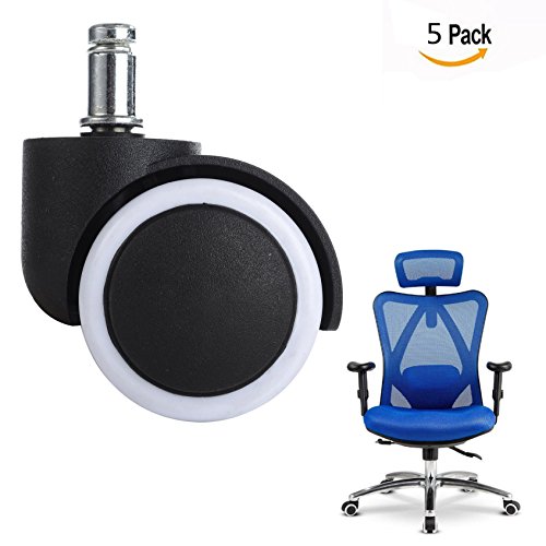 Cisixin 5 pezzi di Ricambio a Rotelle Pavimenti Resistente per Sedie Girevoli direzionale Ruota per Poltrona