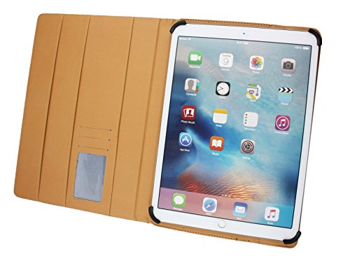 Emartbuy® Toshiba Dynapad Windows Tablet 12 Zoll Universal ( 11 – 12.5 Zoll ) Schwarz Premium PU Leder Multi-Angle Exekutive Folio Geldbörse Tasche Hülle Tan Innenraum mit Kartensteckplätze + Schwarz Stylus - 3