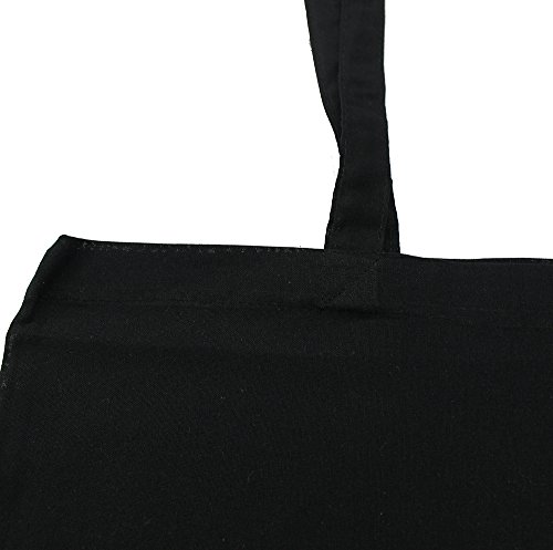Baumwolltasche Jutebeutel unbedruckt mit zwei langen Henkeln schwarz 38x42cm 25 Stück - 3